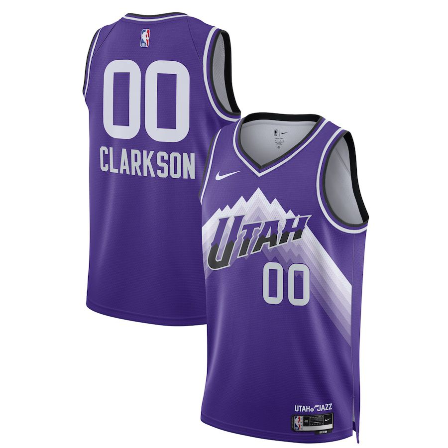 Men Utah Jazz #00 Jordan Clarkson Nike Purple City Edition 2023-24 Swingman NBA Jersey